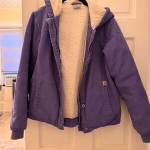 Carhartt Kids Jacket in Purple with Cream Lining